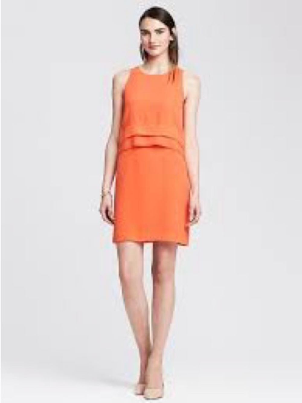 Banana Republic Orange Sleeveless Shift Dress